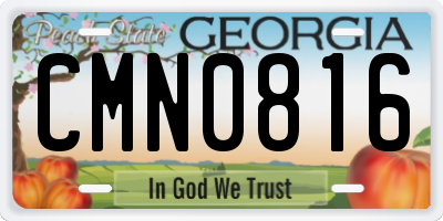 GA license plate CMN0816