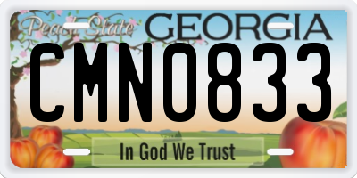 GA license plate CMN0833