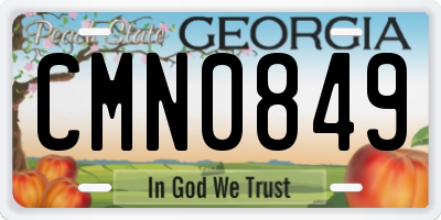 GA license plate CMN0849