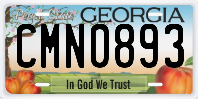 GA license plate CMN0893