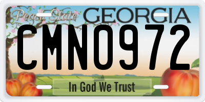 GA license plate CMN0972