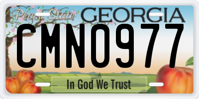 GA license plate CMN0977
