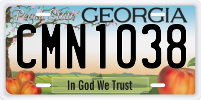 GA license plate CMN1038