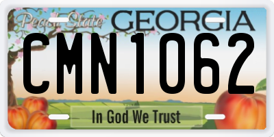 GA license plate CMN1062