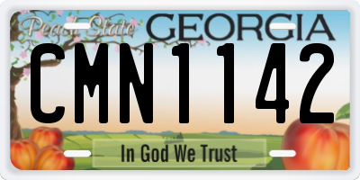 GA license plate CMN1142