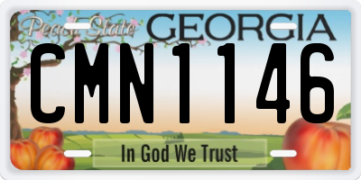 GA license plate CMN1146
