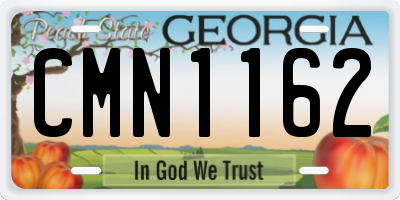 GA license plate CMN1162