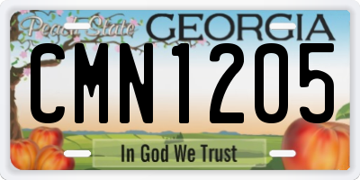 GA license plate CMN1205