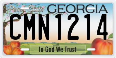GA license plate CMN1214