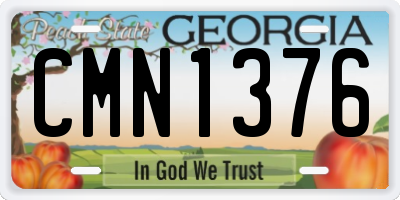 GA license plate CMN1376