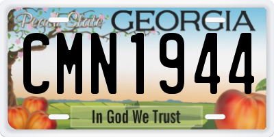GA license plate CMN1944