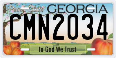 GA license plate CMN2034