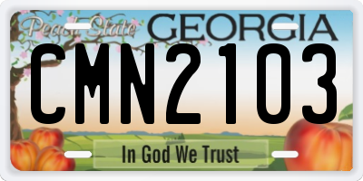 GA license plate CMN2103