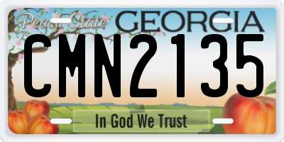 GA license plate CMN2135