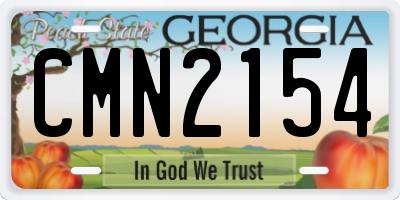 GA license plate CMN2154