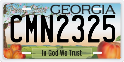 GA license plate CMN2325