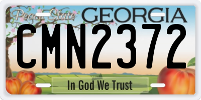 GA license plate CMN2372