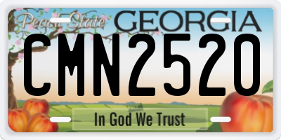GA license plate CMN2520