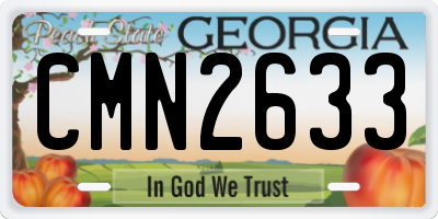 GA license plate CMN2633