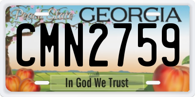 GA license plate CMN2759