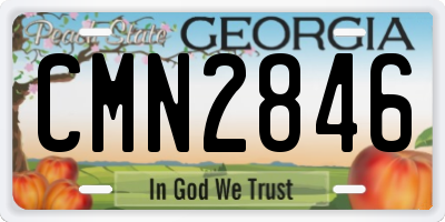 GA license plate CMN2846