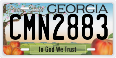 GA license plate CMN2883