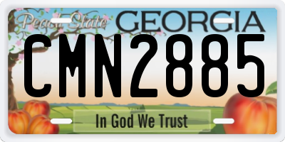 GA license plate CMN2885