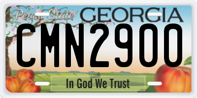 GA license plate CMN2900
