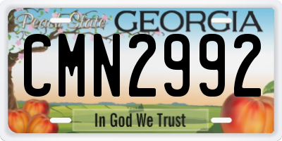 GA license plate CMN2992