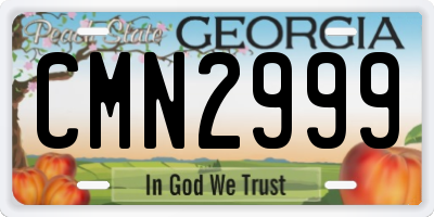 GA license plate CMN2999