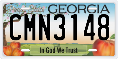 GA license plate CMN3148