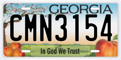 GA license plate CMN3154