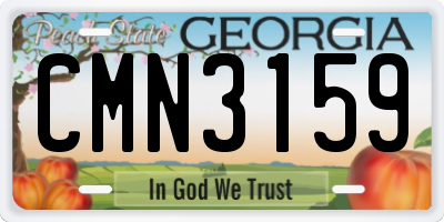 GA license plate CMN3159