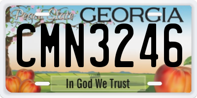 GA license plate CMN3246