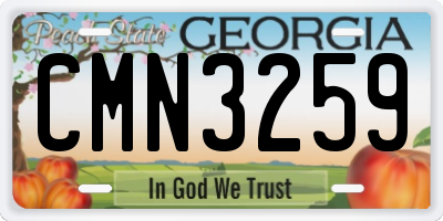 GA license plate CMN3259