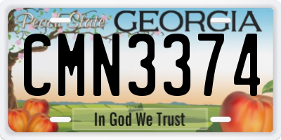 GA license plate CMN3374