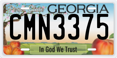 GA license plate CMN3375