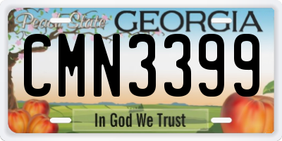 GA license plate CMN3399