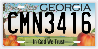 GA license plate CMN3416