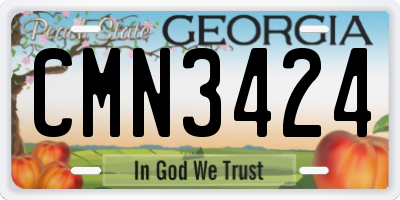 GA license plate CMN3424