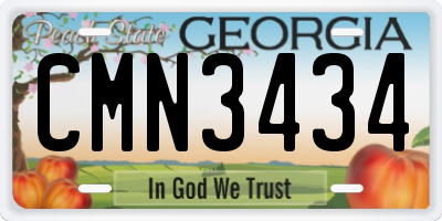 GA license plate CMN3434