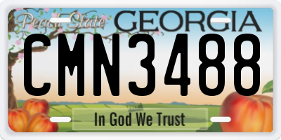 GA license plate CMN3488