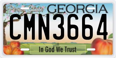 GA license plate CMN3664