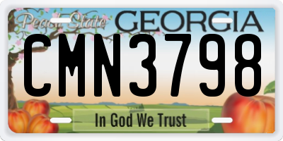 GA license plate CMN3798