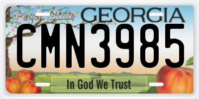 GA license plate CMN3985