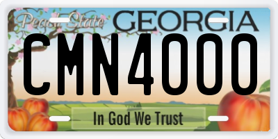 GA license plate CMN4000
