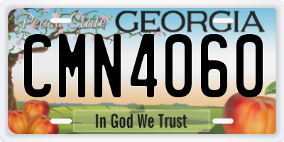 GA license plate CMN4060