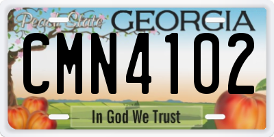 GA license plate CMN4102