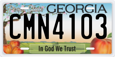 GA license plate CMN4103