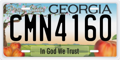 GA license plate CMN4160